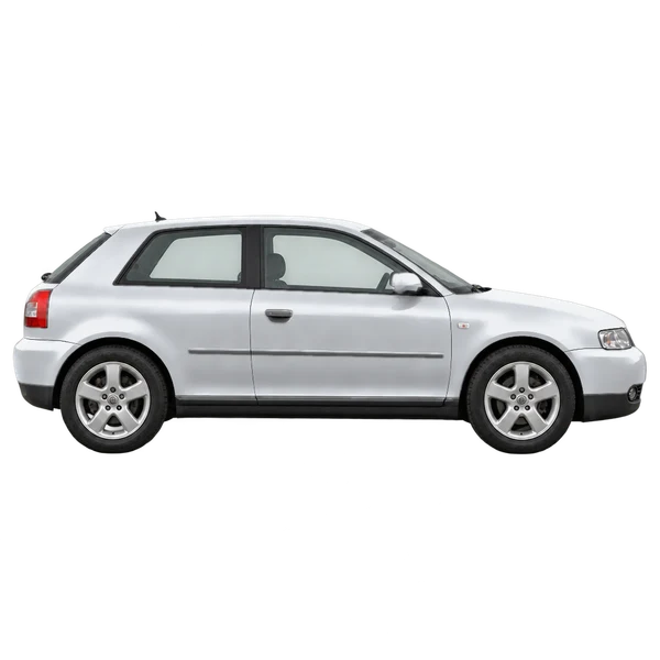Audi A3 2001 argent, vue profil (tourné vers la droite)