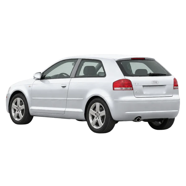 Audi A3 2005 argent, vue trois-quarts arrière (orienté vers la gauche)