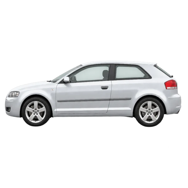 Audi A3 2005 argent, vue côté (vers la gauche)