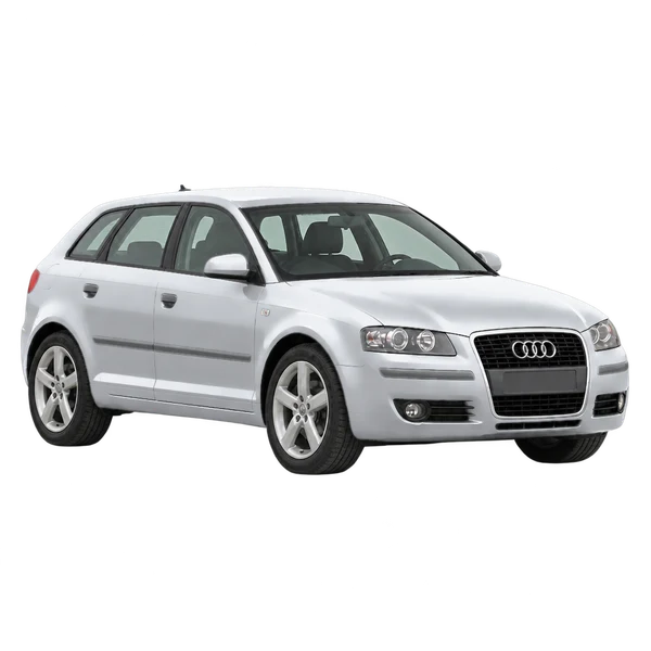 Audi A3 2010 prata, vista três quartos dianteiro (voltado para a direita)