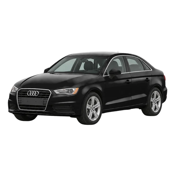 ブラックの2015 Audi A3（フロントスリークォーター(左向き)ビュー）