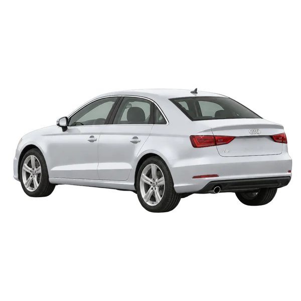 Audi A3 2015 argent, vue trois-quarts arrière (orienté vers la gauche)
