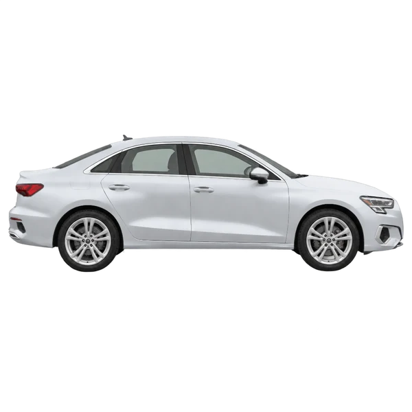 Audi A3 2021 argent, vue profil (tourné vers la droite)
