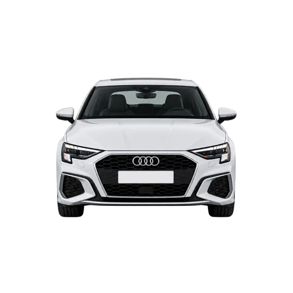 Audi A3 2021 باللون أبيض، منظر أمامي