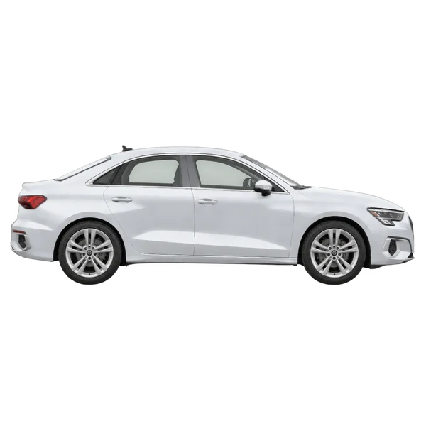 Audi A3 2022 argent, vue profil (tourné vers la droite)
