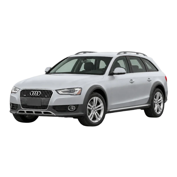 Audi A4 allroad 2013 باللون فضي، منظر منظر أمامي بزاوية ثلاثة أرباع (متجه لليسار)