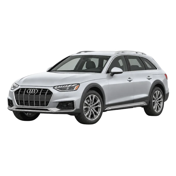 2022 Audi A4 allroad in Silber, Ansicht: Dreiviertelansicht vorne (nach links gerichtet)