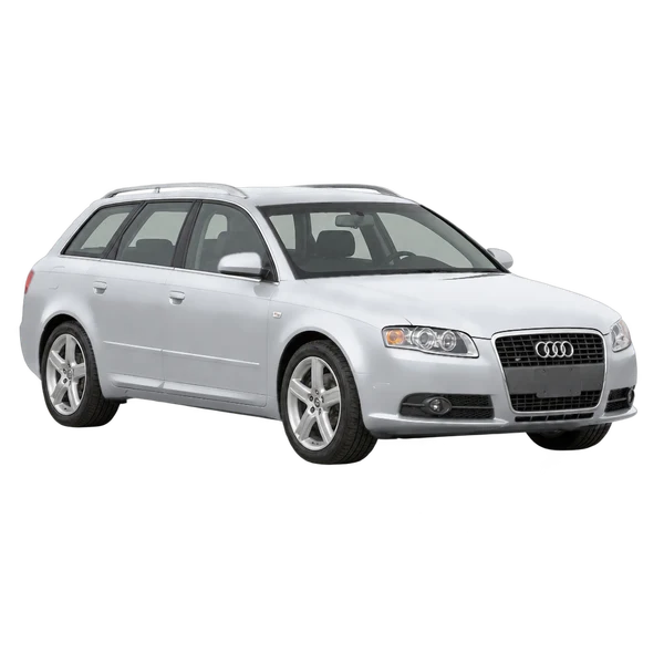 Audi A4 Avant 2008 prata, vista dianteira em três quartos (voltada para a esquerda)
