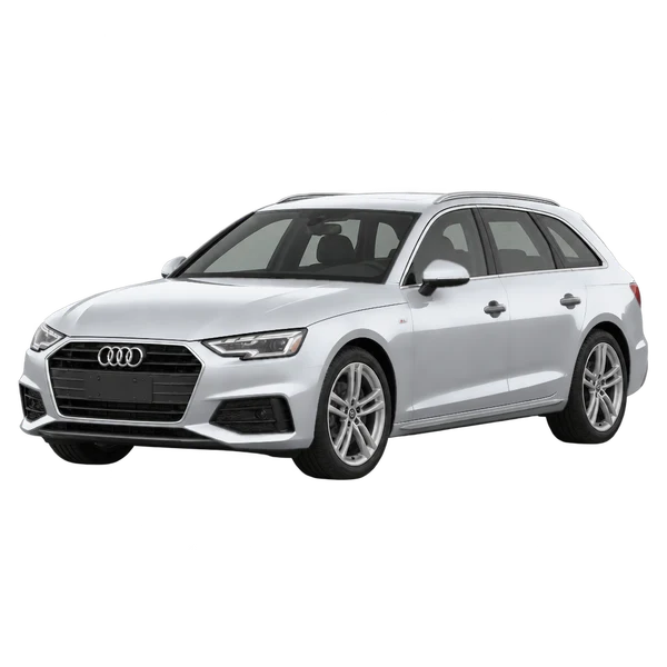 Audi A4 Avant 2020 prata, vista dianteira em três quartos (voltada para a esquerda)