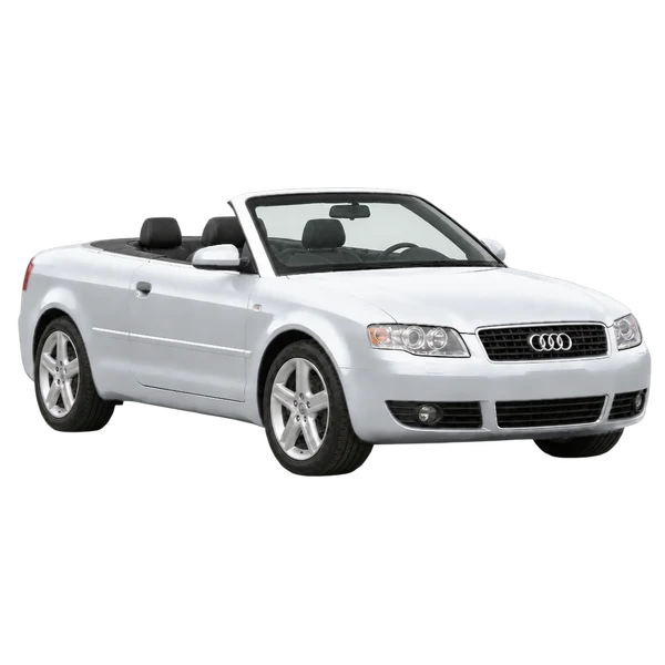 Audi A4 Cabriolet 2005 argent, vue trois-quarts avant (orienté vers la droite)