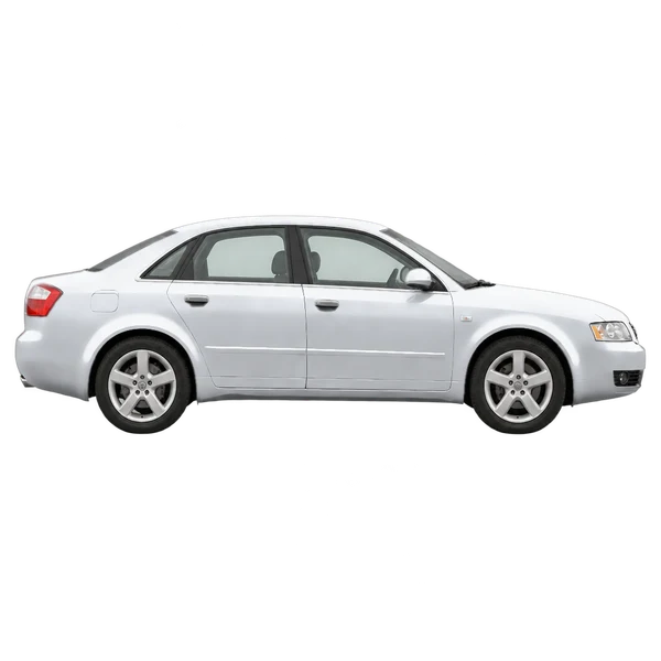 Audi A4 2002 argent, vue profil (tourné vers la droite)