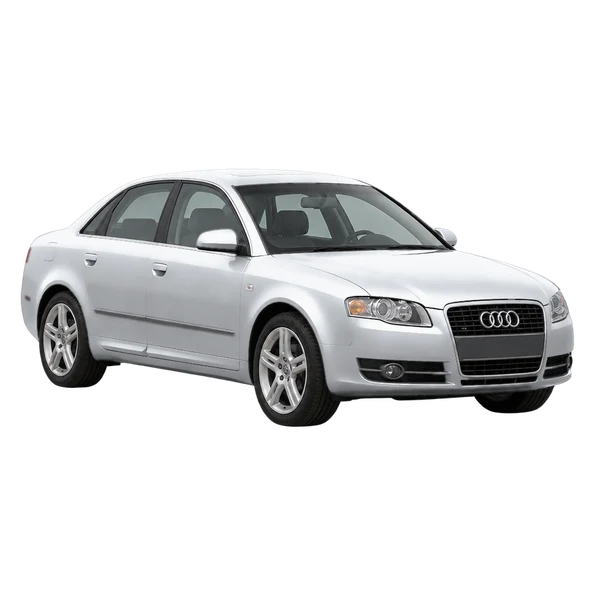 Audi A4 2006 argent, vue trois-quarts avant (orienté vers la gauche)