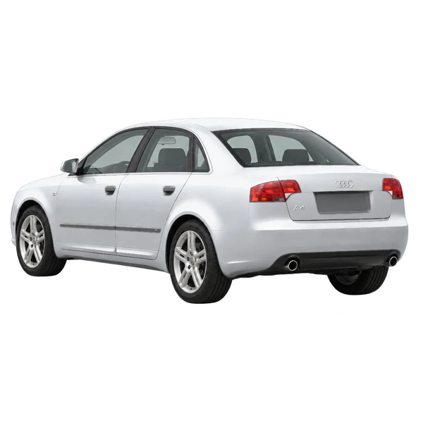Audi A4 2007 argent, vue trois-quarts arrière (orienté vers la gauche)