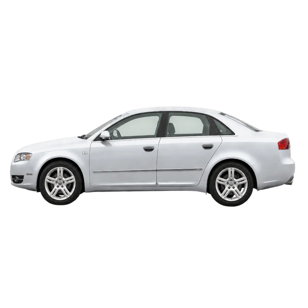 Audi A4 2007 argent, vue côté (vers la gauche)