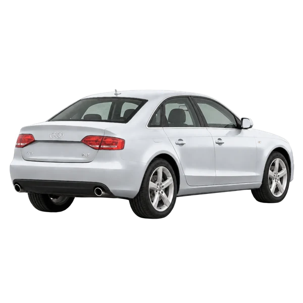 シルバーの2015 Audi A4（斜め後方（右向き）ビュー）
