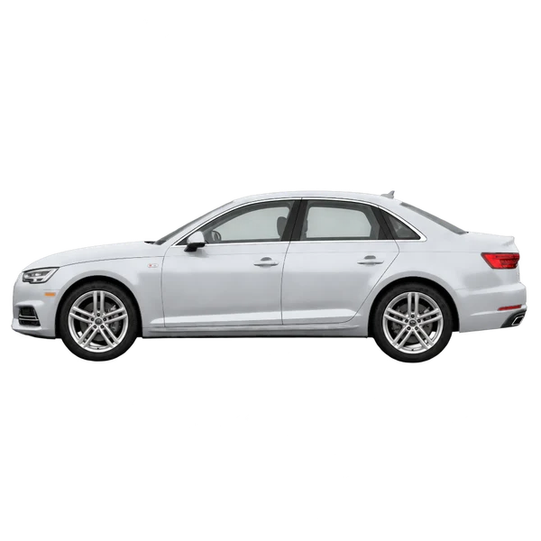 Audi A4 2017 argent, vue côté (vers la gauche)