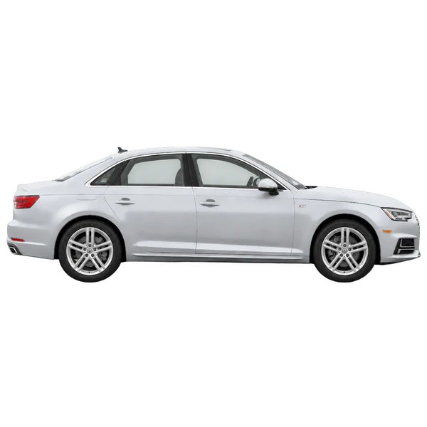 Audi A4 2017 argent, vue profil (tourné vers la droite)
