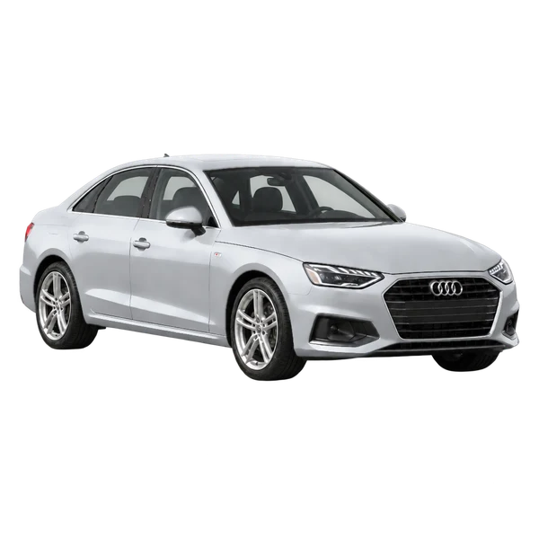 Audi A4 2020 argent, vue trois-quarts avant (orienté vers la droite)