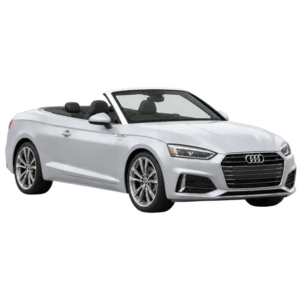 Audi A5 Cabriolet 2020 argent, vue trois-quarts avant (orienté vers la droite)