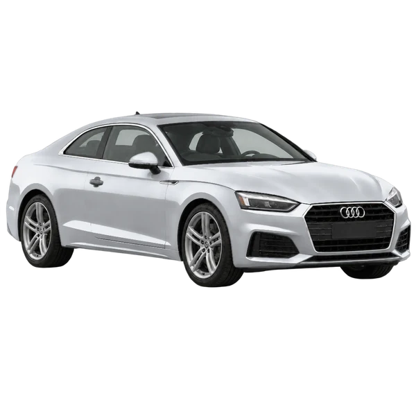 silver 2020 Audi A5 Coupe front three-quarter (facing right) view