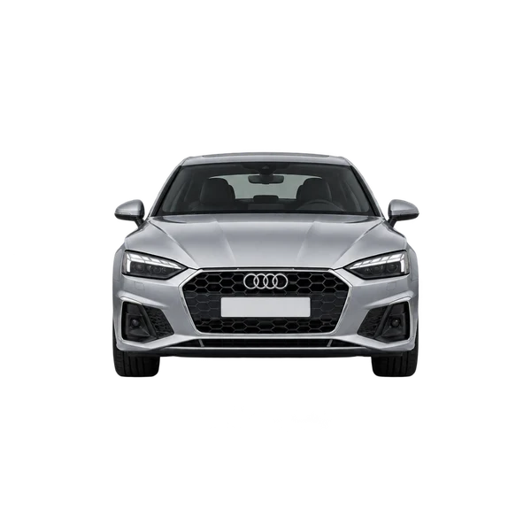 Audi A5 Sportback 2024 باللون فضي، منظر أمامي