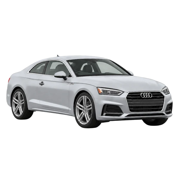 2019 Audi A5 in Silber, Ansicht: Dreiviertelansicht vorne (nach rechts)