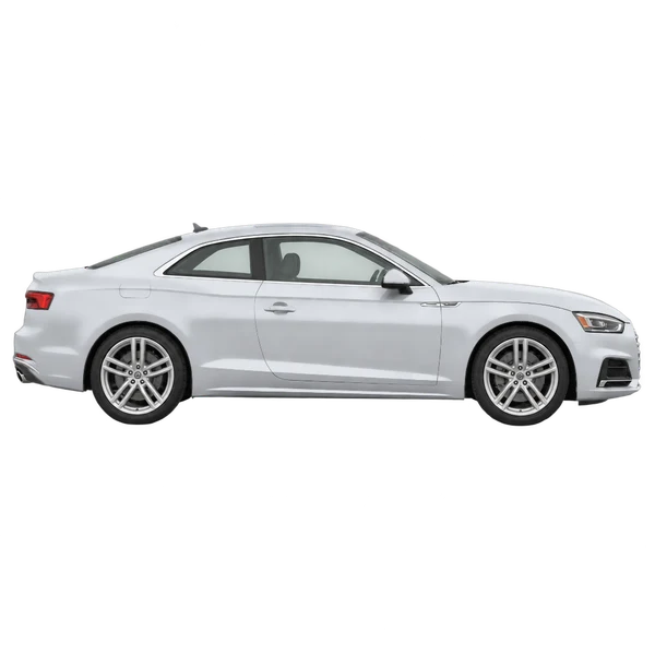 Audi A5 2020 argent, vue profil (tourné vers la droite)