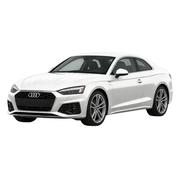 ホワイトの2025 Audi A5(フロントスリークォーター(左向き)ビュー)