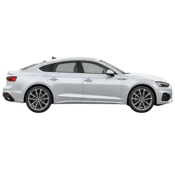 シルバーの2027 Audi A5(側面(右向き)ビュー)