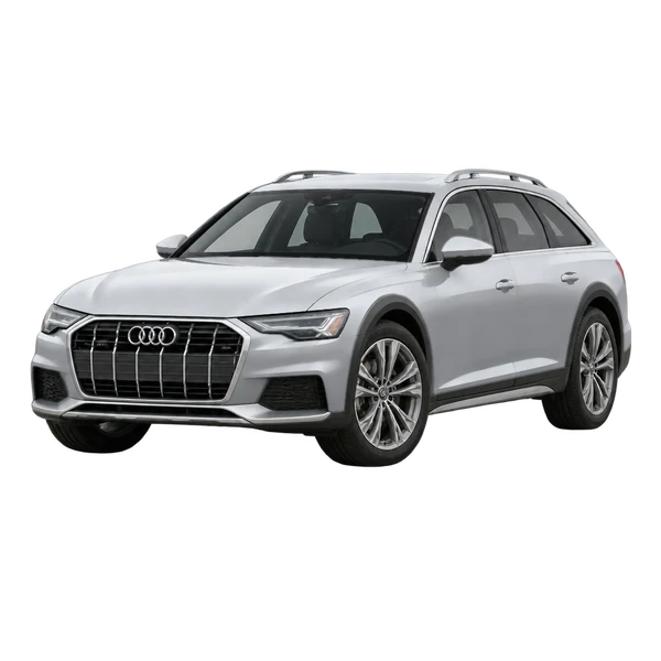2022 Audi A6 allroad in Silber, Ansicht: Dreiviertelansicht vorne (nach links gerichtet)