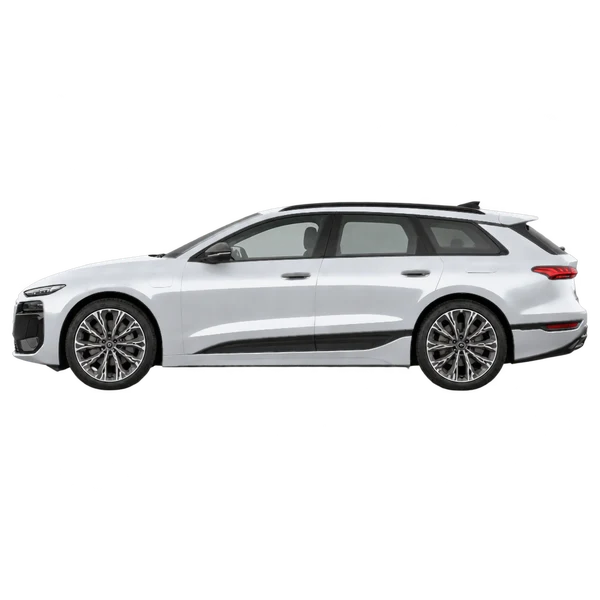 Audi A6 Avant E-Tron 2025 prata, vista lateral (voltada para a esquerda)
