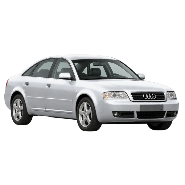 silver 2000 Audi A6 front three-quarter (facing left) view