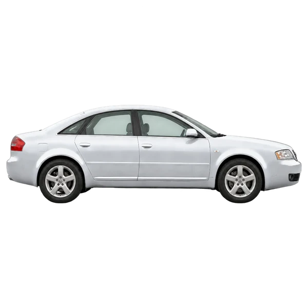 silver 2000 Audi A6 side (facing right) view