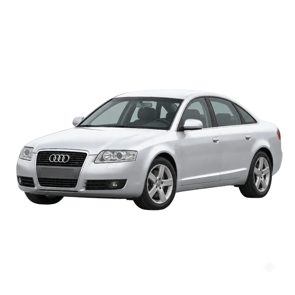 silver 2005 Audi A6 front three-quarter (facing left) view