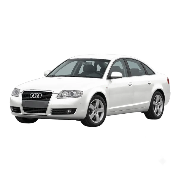 Audi A6 2006 en blanco, vista frontal tres cuartos (hacia la izquierda)