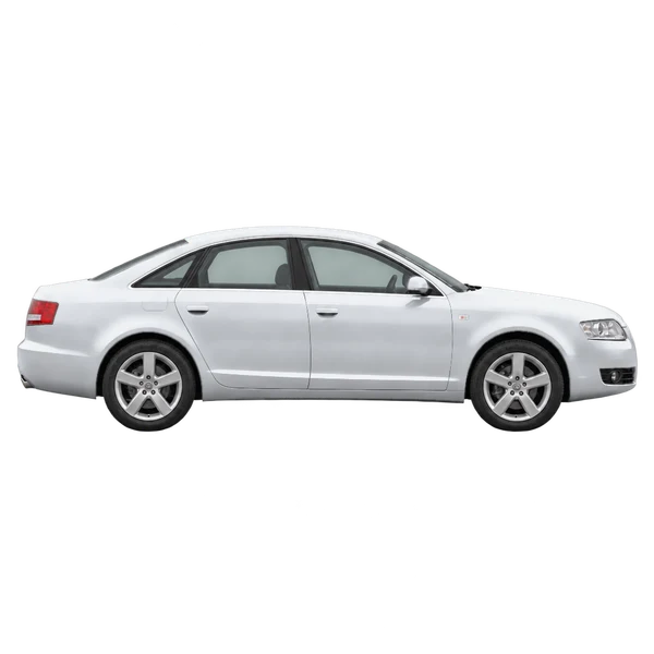 Audi A6 2008 argent, vue profil (tourné vers la droite)