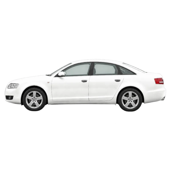 Audi A6 2009 branco, vista lateral (voltada para a esquerda)