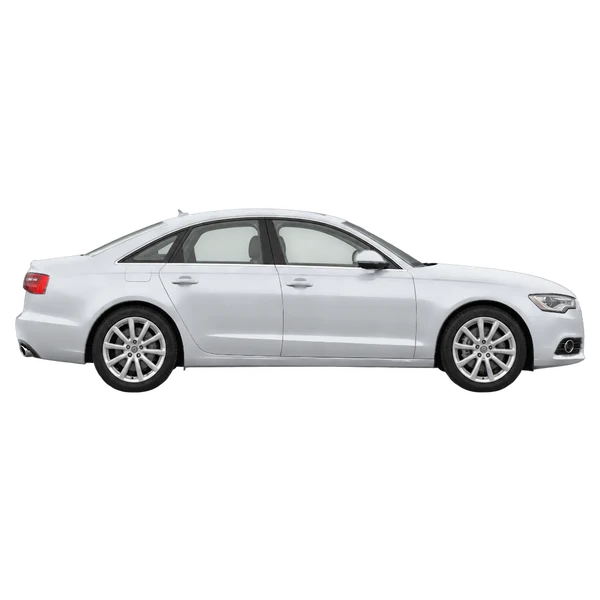 Audi A6 2014 باللون فضي، منظر منظر جانبي (باتجاه اليمين)