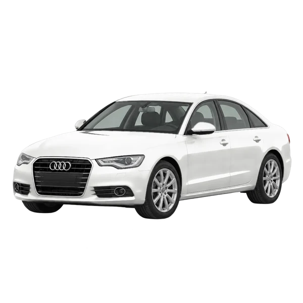 Audi A6 2017 باللون أبيض، منظر منظر أمامي بزاوية ثلاثة أرباع (متجه لليسار)