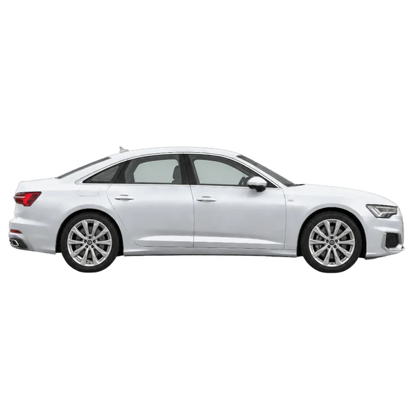 Audi A6 2021 argent, vue profil (tourné vers la droite)