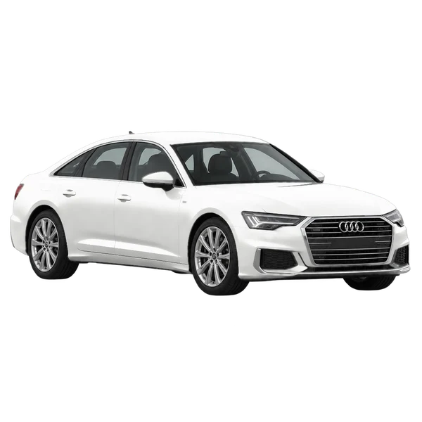 Audi A6 2022 blanc, vue trois-quarts avant (orienté vers la gauche)