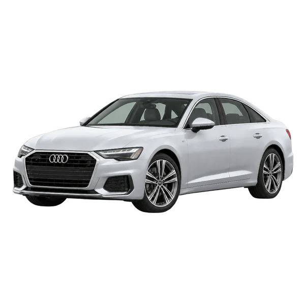 silver 2025 Audi A6 front three-quarter (facing left) view