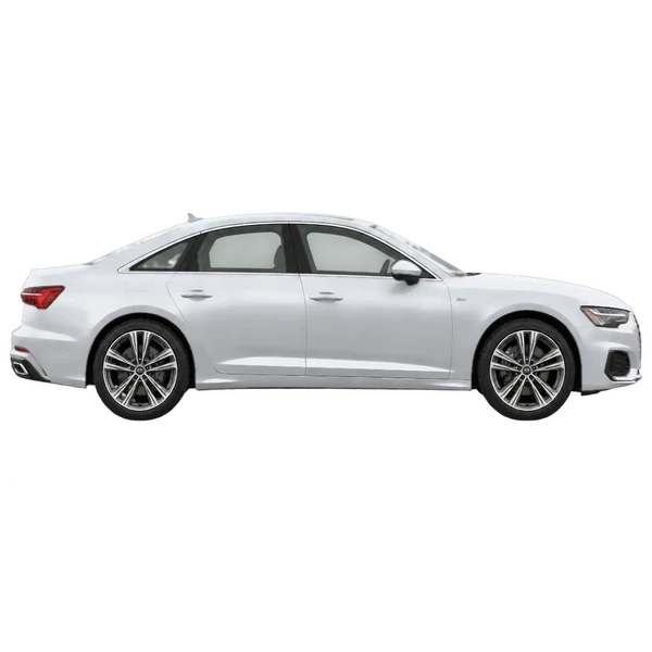 silver 2025 Audi A6 side (facing right) view