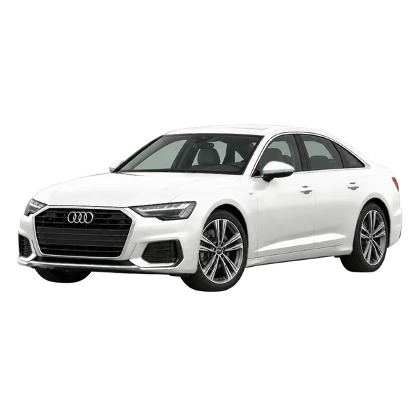 ホワイトの2025 Audi A6(フロントスリークォーター(左向き)ビュー)