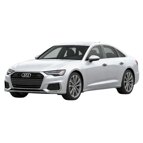 silver 2026 Audi A6 front three-quarter (facing left) view