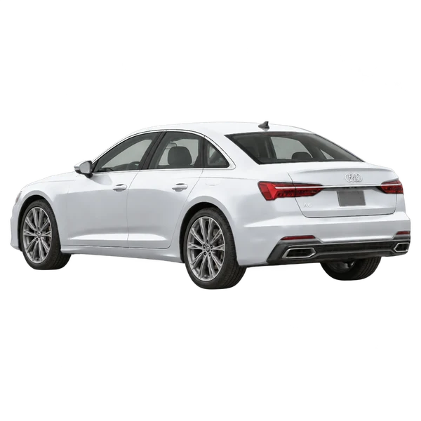 silver 2026 Audi A6 rear three-quarter (facing left) view