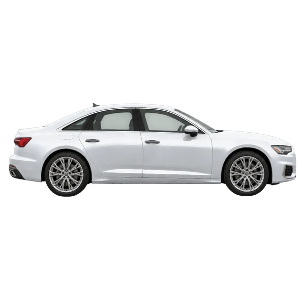 silver 2026 Audi A6 side (facing right) view