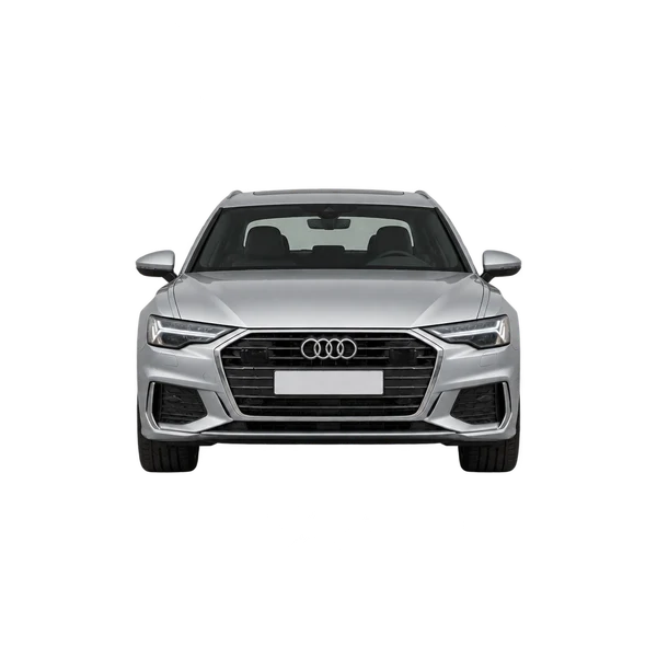 Audi A6 2027 en plateado, vista frontal