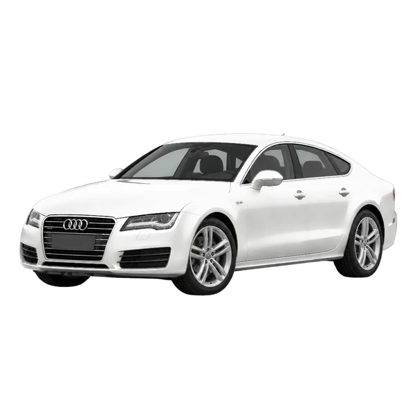 Audi A7 2012 blanc, vue trois-quarts avant (orienté vers la gauche)