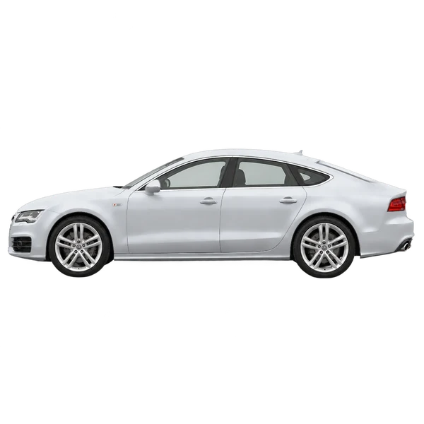 Audi A7 2017 argent, vue côté (vers la gauche)